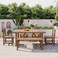 Hearth and Haven 6-Piece Patio Dining Set with Table, Bench and Chairs in Natural, , large