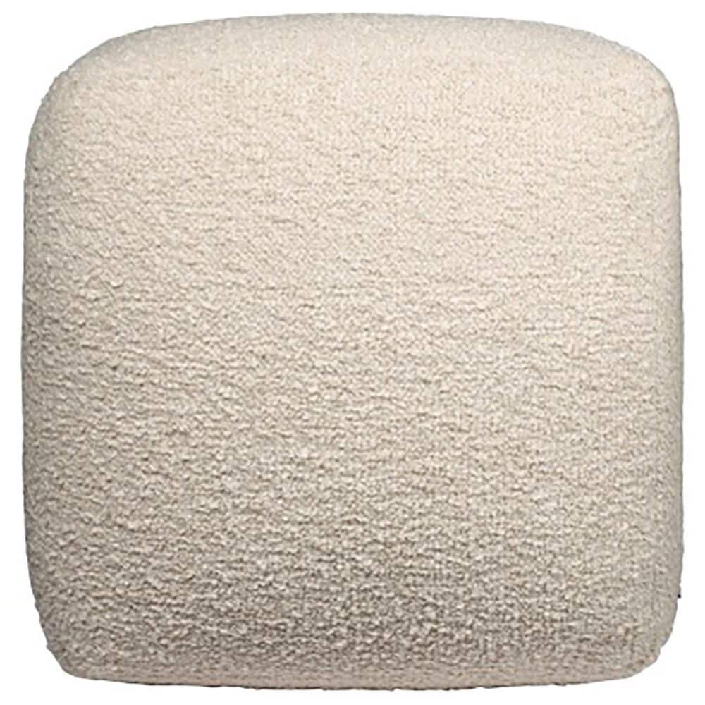 L.R. Home Boucle Ottoman in Beige, , large