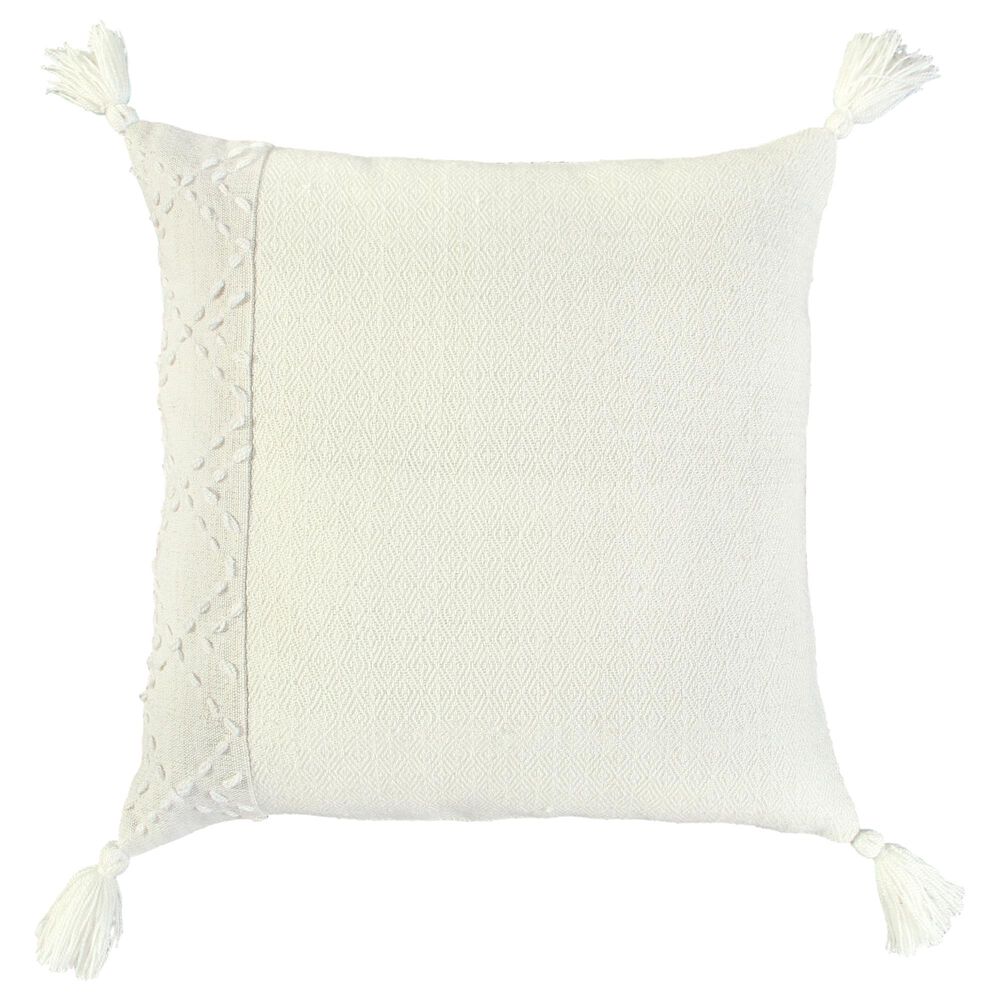 Rizzy Home Square 20" Pillow in Ivory/Ivory, , large