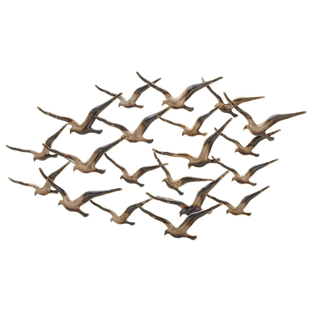 Maple and Jade 27" x 48" Flock of Birds in Flight Wall Decor in Gold, , large