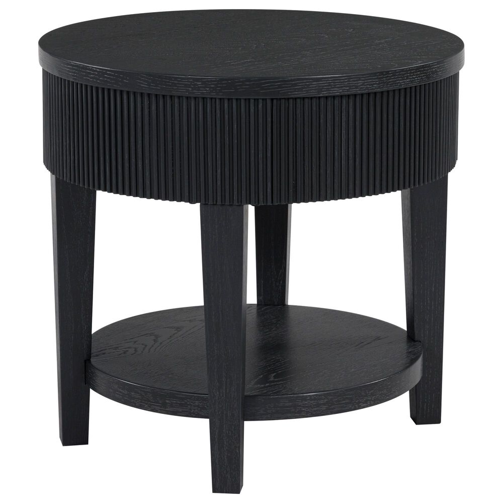 Ashley Marstream Round End Table in Dark Charcoal Black, , large