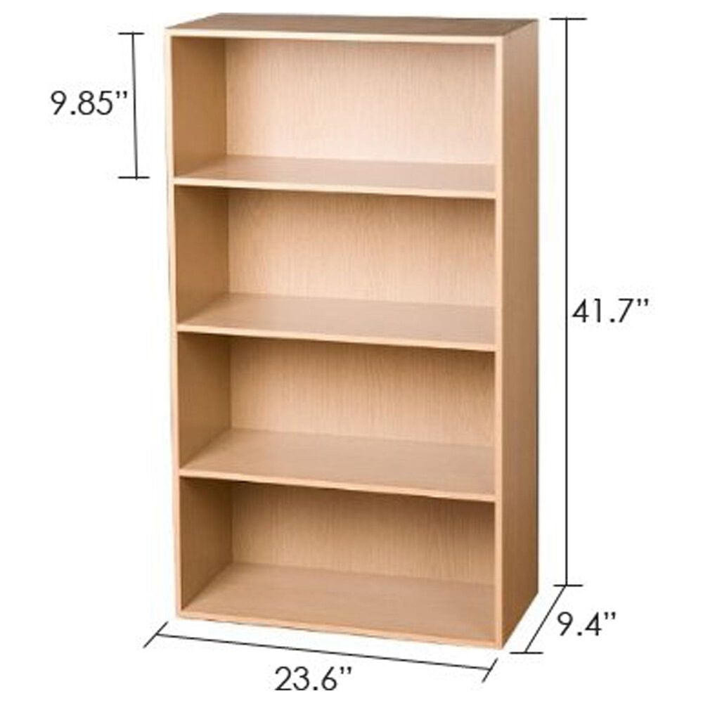 HOMLUX 4-Tier Open Shelf Bookcase in Steam Beech, , large