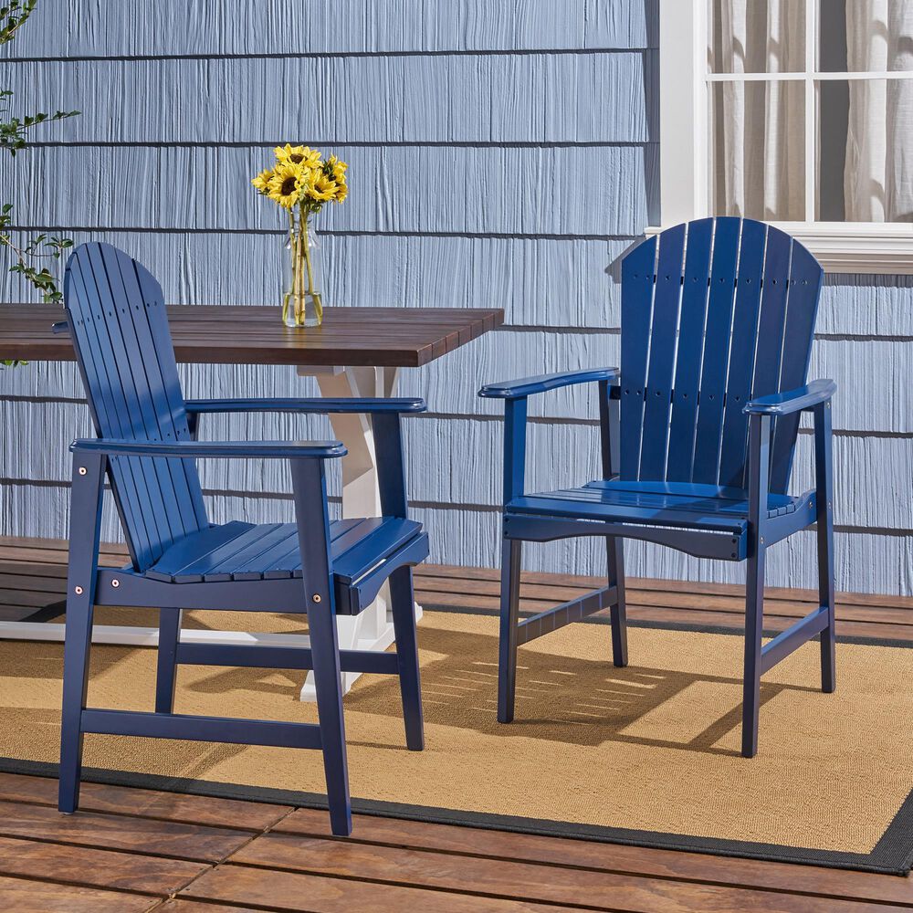 Hearth and Haven Outdoor Adirondack Dining Chair in Blue Navy (Set of 2), , large