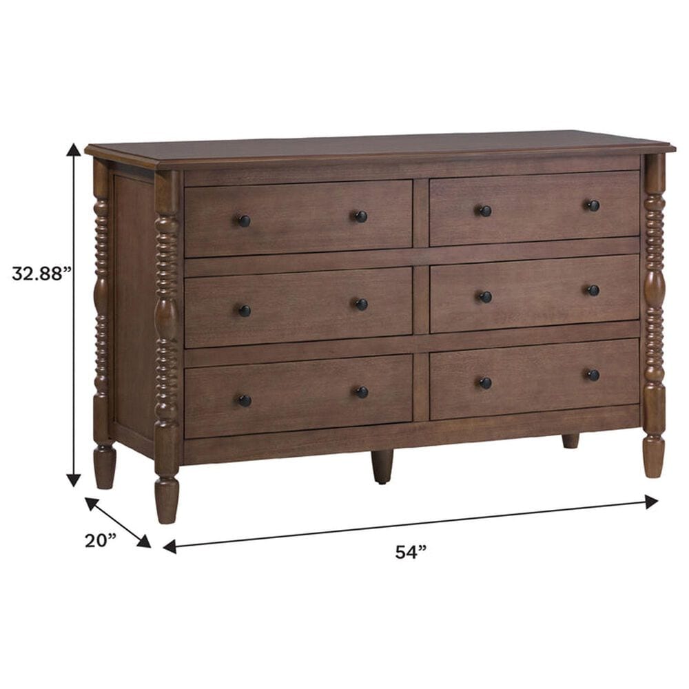 Walker Edison Vivienne 6-Drawer Dresser in White, , large