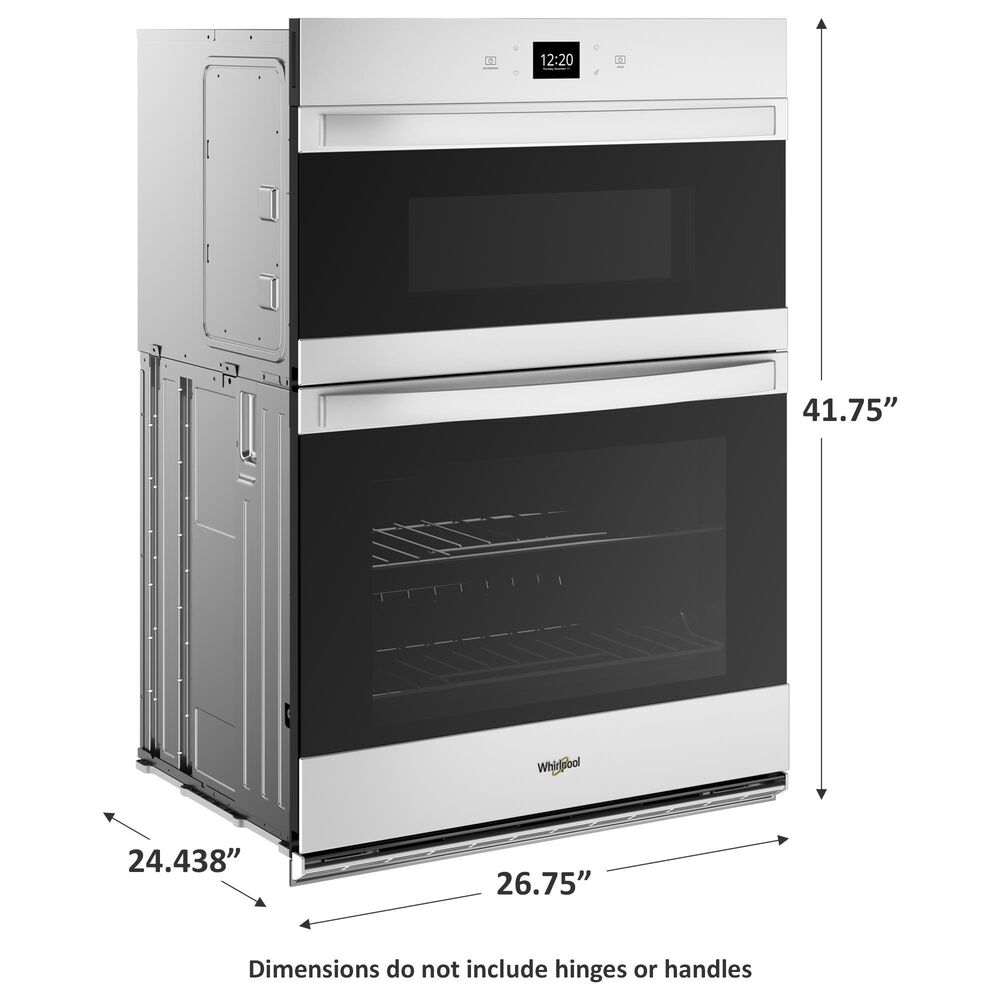 Whirlpool 27&quot; Self-Cleaning Convection Air Fry Convection Smart Microwave Wall Oven Combo in White, , large