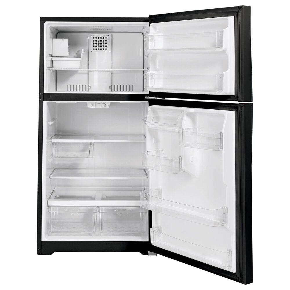 GE Appliances 21.9 Cu. Ft. Top-Freezer Refrigerator in Black, , large