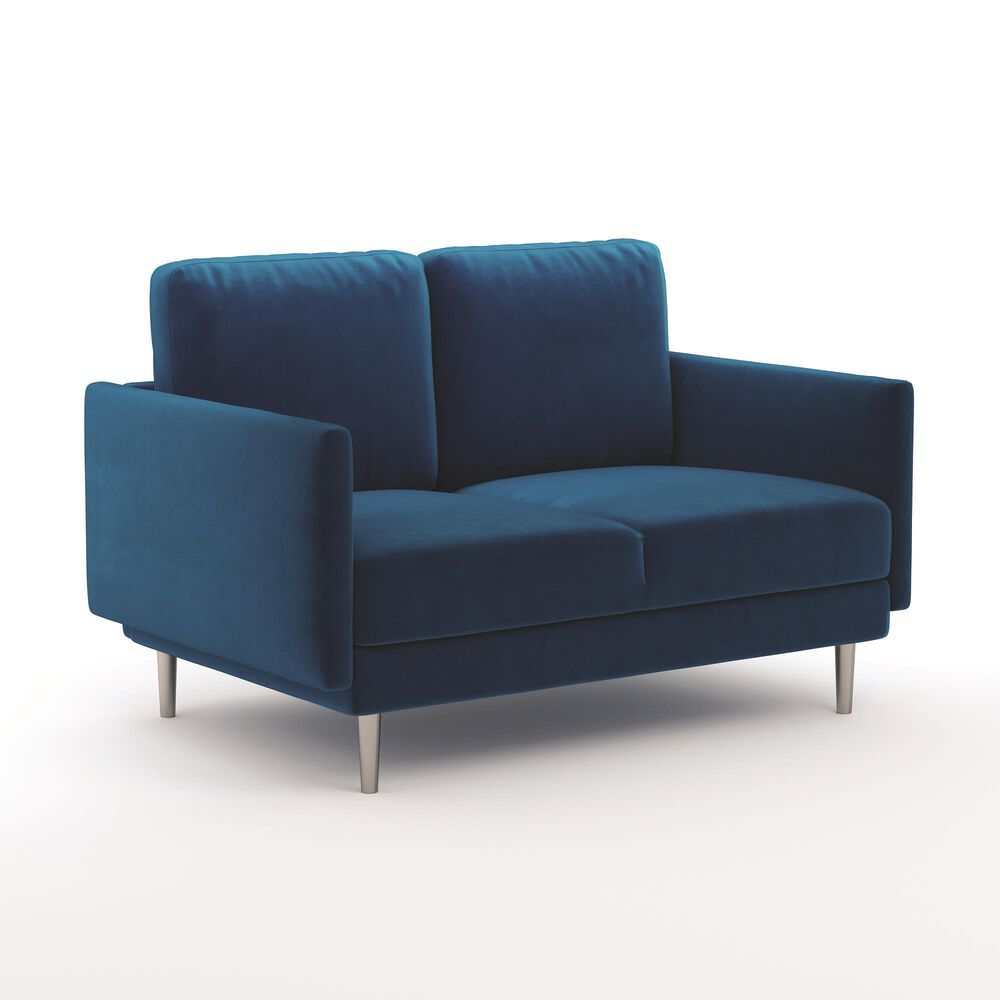 37B Loveseat in Navy Blue Velvet, , large