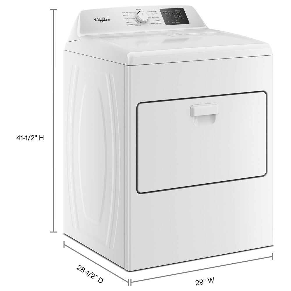 WHIRLPOOL 4.3 Cu. Ft. Top Load Impeller Washer and 7.0 Cu. Ft. Electric Front Load Dryer Laundry Pair in White, , large