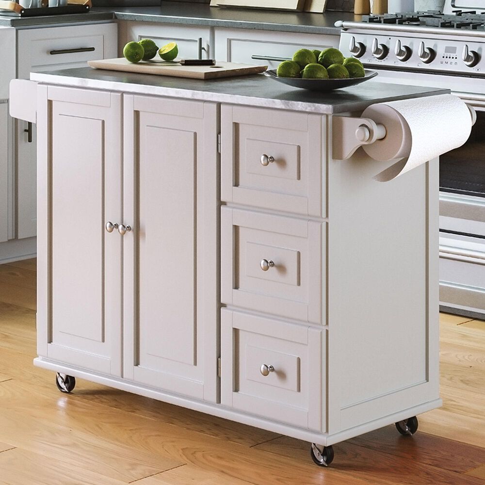Homestyles Dolly Madison Kitchen Cart in Off-White, , large