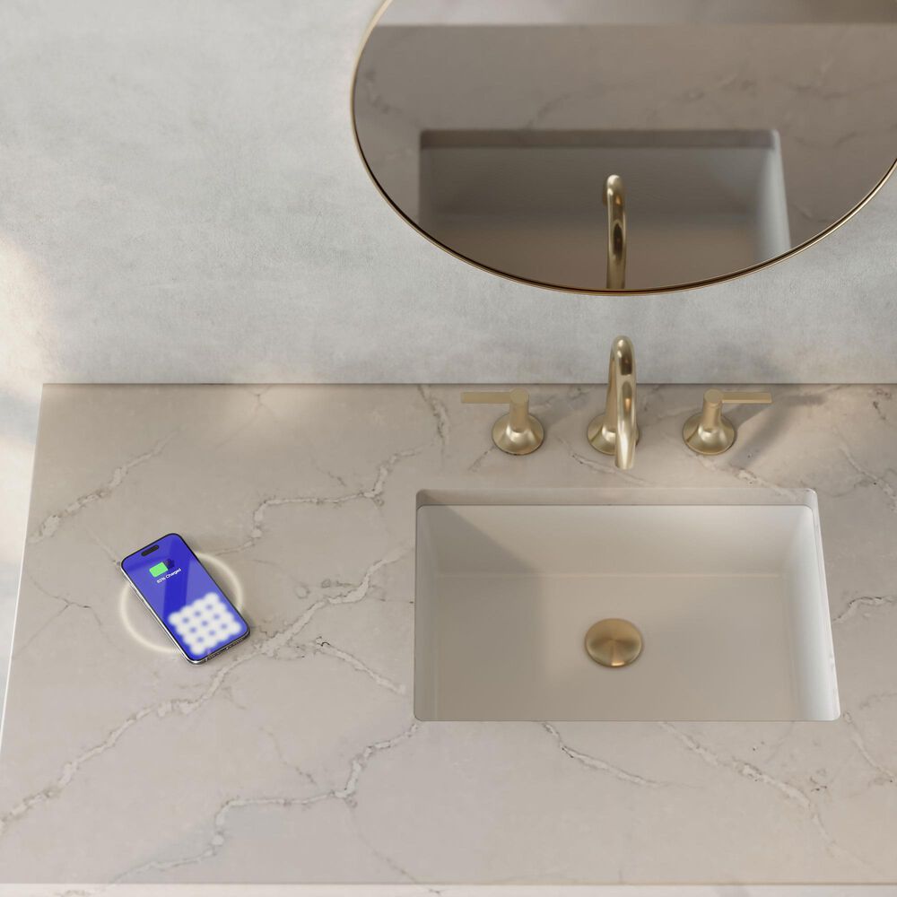 James Martin Vanities Brittany 48" Single Bathroom Vanity in Urban Gray with 3 cm Eternal Jasmine Pearl Silestone Top, Rectangular Sink and FreePower Wireless Charger, , large