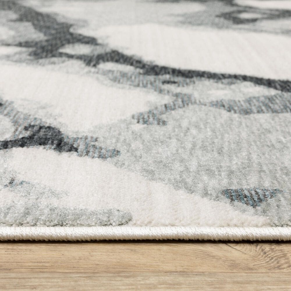 Oriental Weavers Echo ECH08 Blue and Ivory 7&#39;10&quot; x 10&#39;10&quot; Area Rug, , large