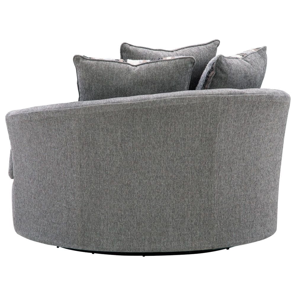 Ashley Creston Heights Oversized Swivel Accent Chair in Smolder, , large