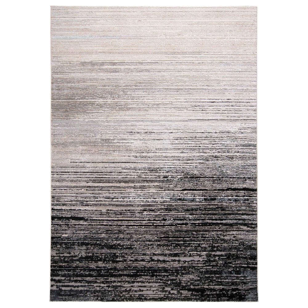 Feizy Micah 6"7" x 9"6" Black and Dark Gray Area Rug, , large