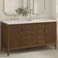 James Martin Vanities Myrrin 60" Double Vanity in Mid Century Walnut with 3 cm Ethereal Noctis Quartz Top, , large