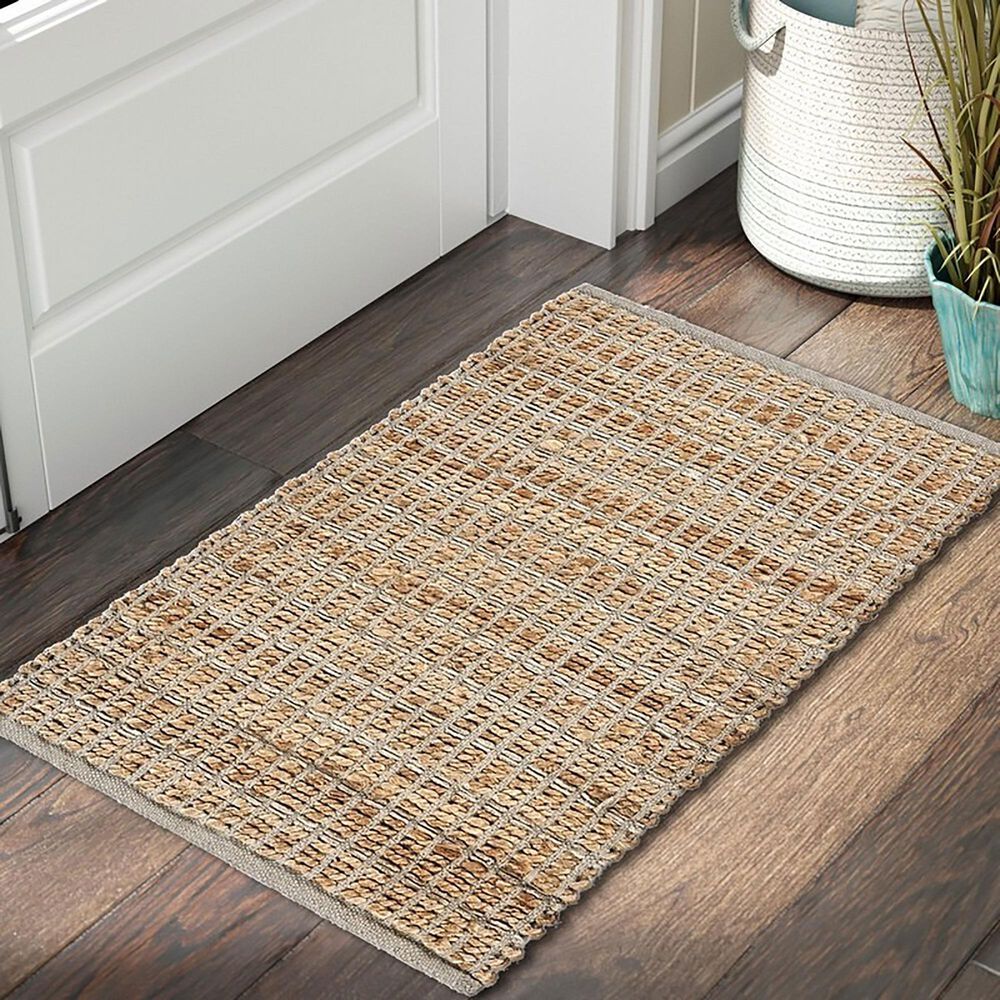 L&amp;R Resources Natural Fiber Geometric 5&#39; x 7&#39;9&quot; Gray Area Rug, , large
