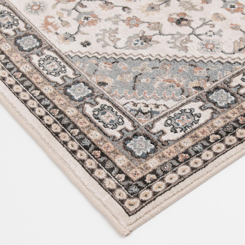 Central Oriental Heirloom Elowen Sky Blue and Champagne 5&#39;3&quot; x 7&#39;7&quot; Area Rug, , large