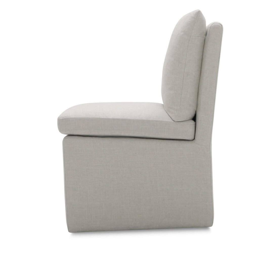 Interlochen Side Chair in Bisque Flax Polyester with Casters, , large