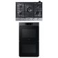 Samsung 2-Piece Kitchen Package with 30" Matte Black Steel Double Wall Oven and 30" Stainless Steel Smart Gas Cooktop, , large