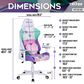Techni Sport Kawaii Gaming Chair in Purple, Pink, Teal and White, , large