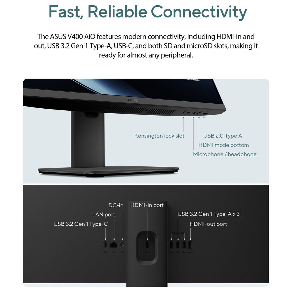 ASUS 27" V400 All-in-One Desktop Computer | Intel Core i5-13420H - 16GB RAM -Intel UHD Graphics - 1TB SSD in Black, , large