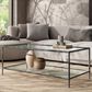 Furniture of America Lalia Coffee Table with Tempered Glass Top and Open Storage Shelf in Gun Metal, , large