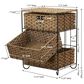 Household Essentials 3-Drawer Wicker Storage Chest in Brown, , large