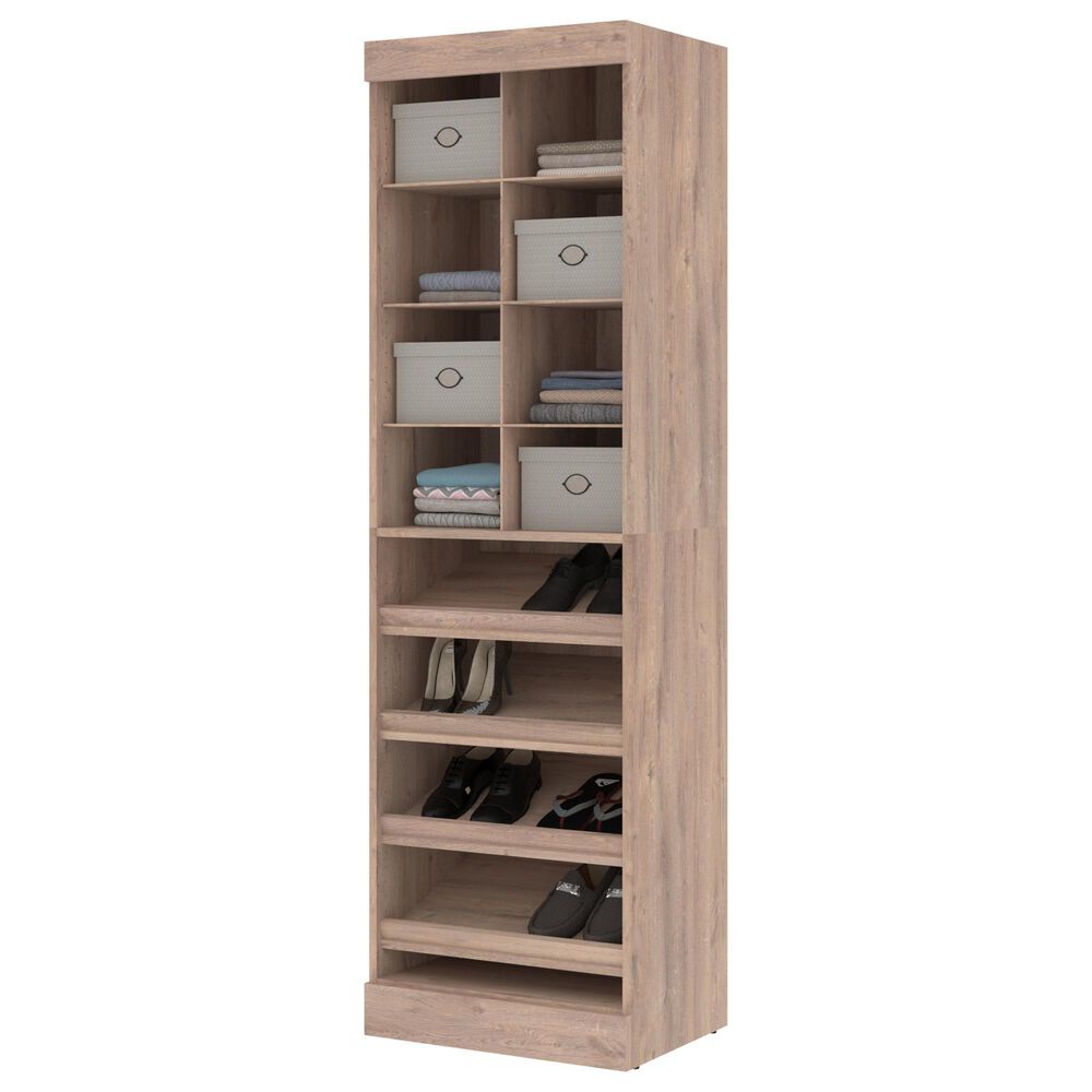 Bestar Pur 25&quot; Closet Organizer in Rustic Brown, , large