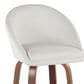 LumiSource Matisse 30" Swivel Barstool with Cream Fabric Upholstery in Walnut and Black (Set of 2), , large
