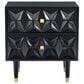 Linon Home Decor Geo 2-Drawer Texture Nightstand in Black and Gold, , large