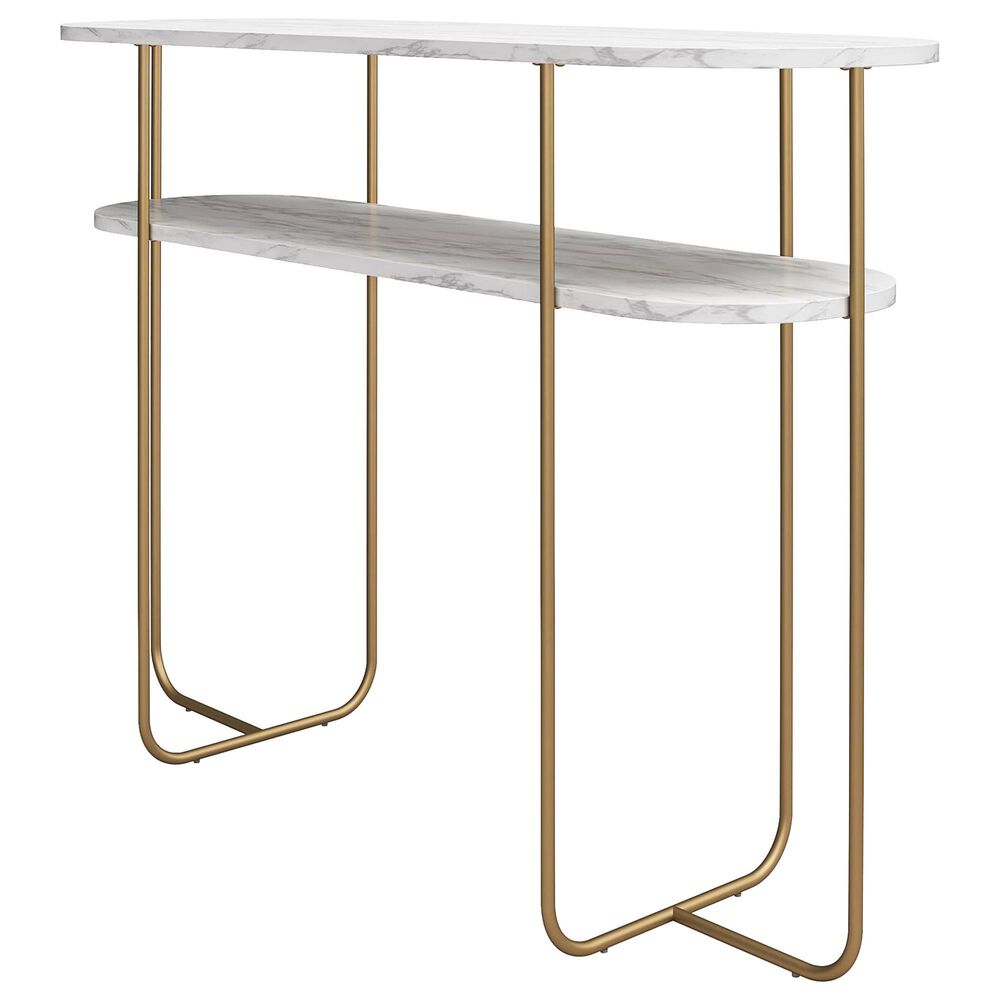 DHP Athena Console Table in White and Gold NFM