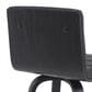 Armen Living Vienna Swivel Bar Height Stool with Black Upholstery in Black Brushed, , large