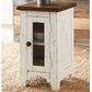 Ashley Wystfield Chairside Table in Vintage White and Warm Brown, , large