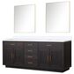 Lexora Home Abbey 80" Double Bathroom Vanity in White Oak with 2 cm White Quartz Top, Rectangular Sinks and 30" Mirrors, , large