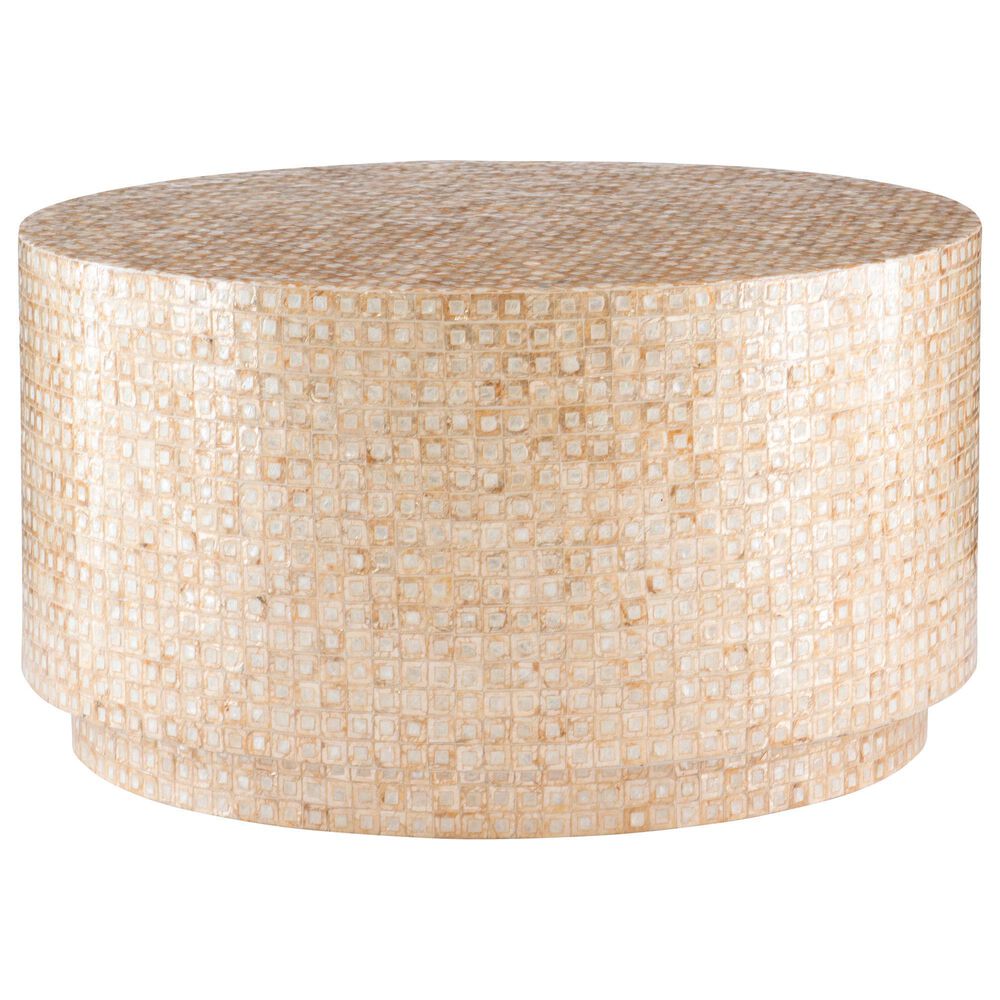 Linon Home Decor Perrin Coffee Table in Gold and Ivory, , large