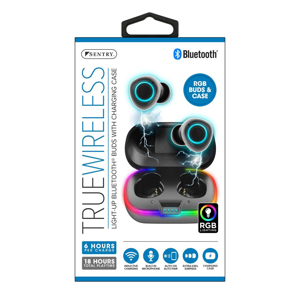 Sentry RGB True Wireless Earbuds and Case in Black, , large