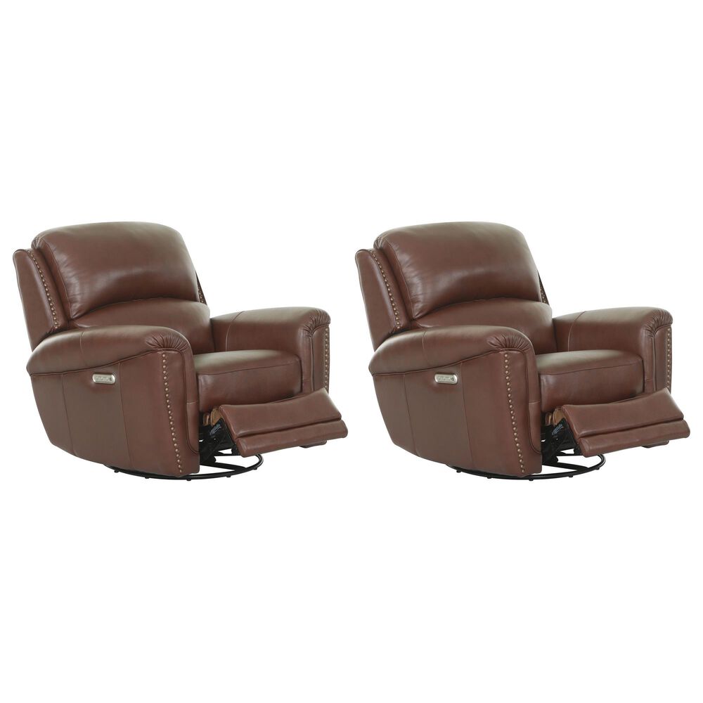 Chateau d'Ax Leather Recliner in Red Brown (Set of 2), , large