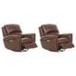 Chateau d"Ax Leather Recliner in Red Brown (Set of 2), , large