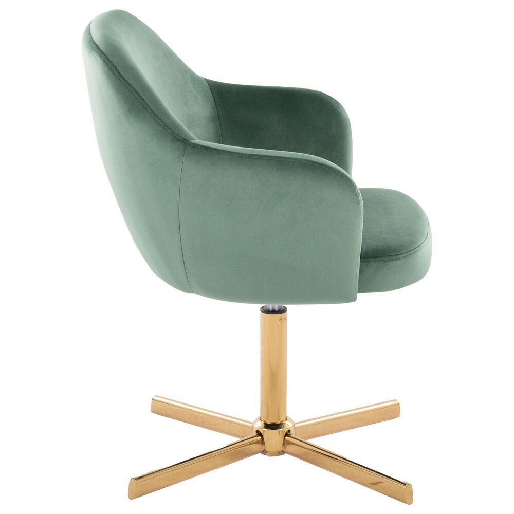 Lumisource Buena Swivel Accent Chair in Green, , large