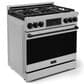 THOR KTICHEN Gordon Ramsay 6 Cu. Ft. 36" Professional Liquid Propane Range with Black Handle Kit in Stainless Steel, , large