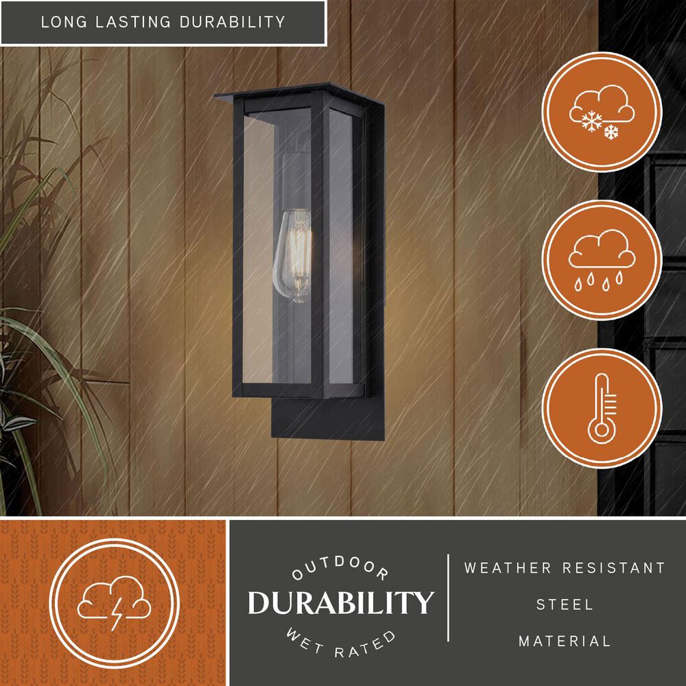 Vaxcel Burr Ridge 1-Light Outdoor Wall Sconce in Matte Black, , large