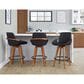 Lumisource Cosmo Swivel Counter Stool in Walnut and Black, , large