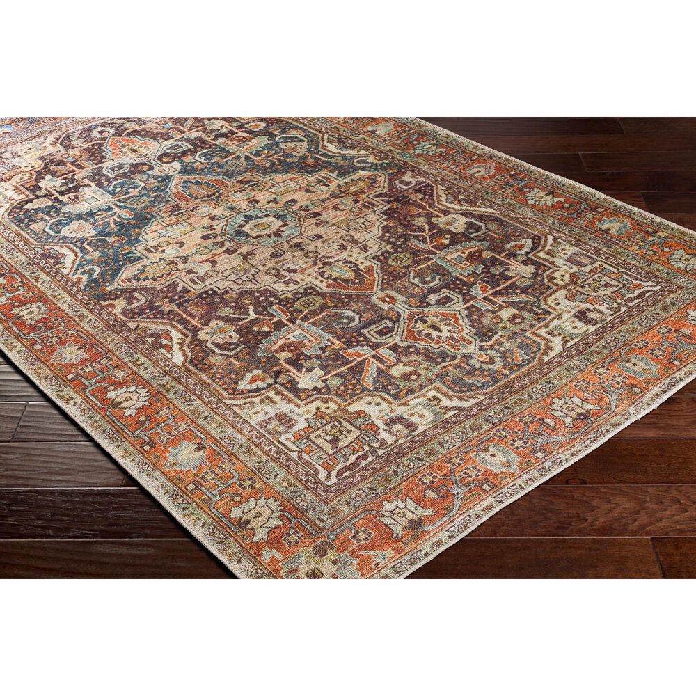 Surya Amelie AML-2343 5&#39;3&quot; x 7&#39;3&quot; Blue, Gray, Orange, Brown and Beige Area Rug, , large
