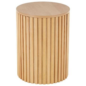 Maple and Jade Ribbed Storage End Table with Slatted Base in Brown, , large