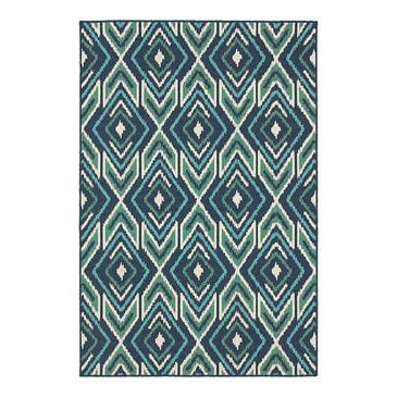 Oriental Weavers Meridian 2209B 3"7" x 5"6" Navy Area Rug, , large