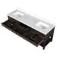 Lexora Home Norwalk 72" Double Bathroom Vanity in Brown Oak with White Carrara Marble Top and Rectangular Sinks, , large