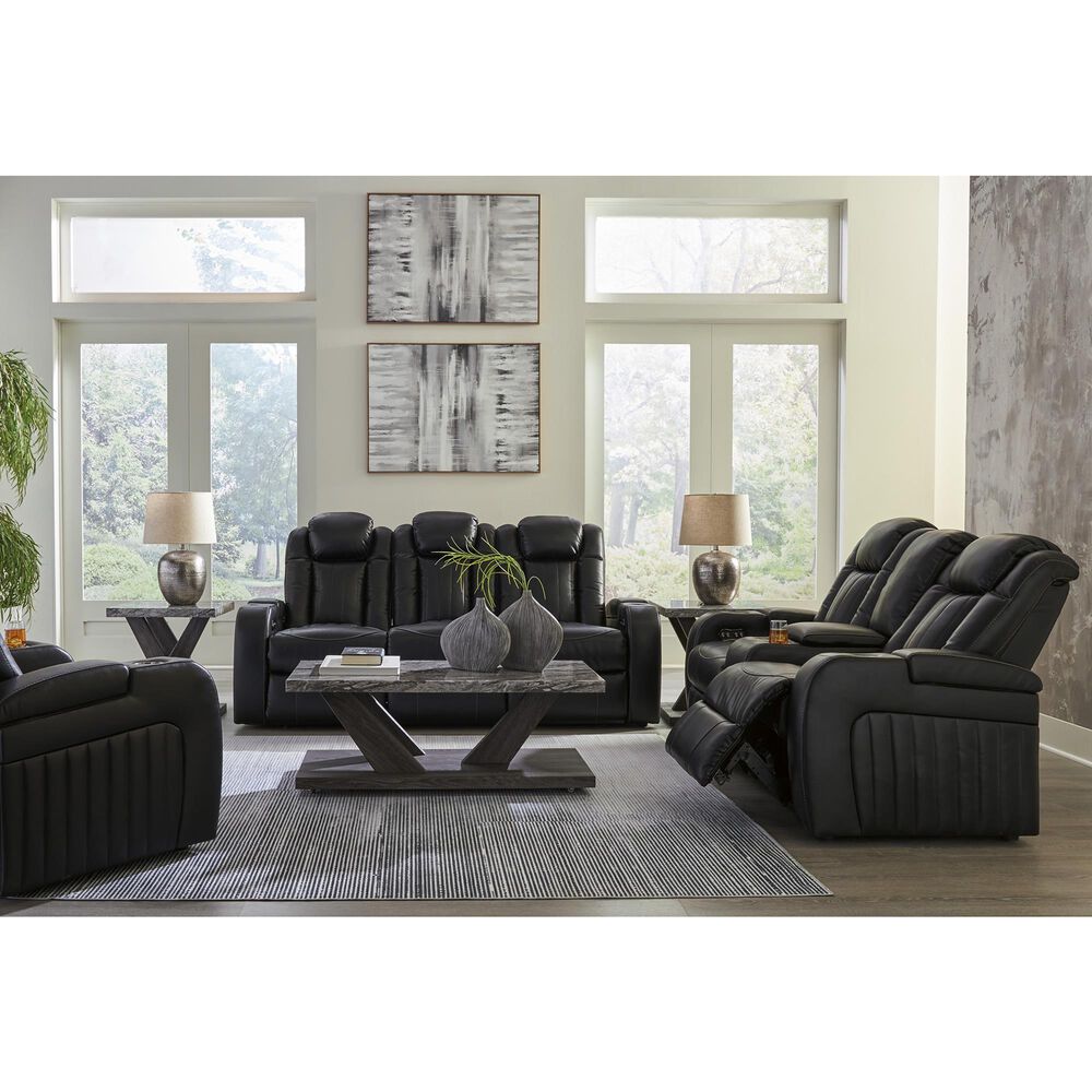 Ashley Caveman Den 2-Piece Power Reclining Living Room Set in Midnight, , large
