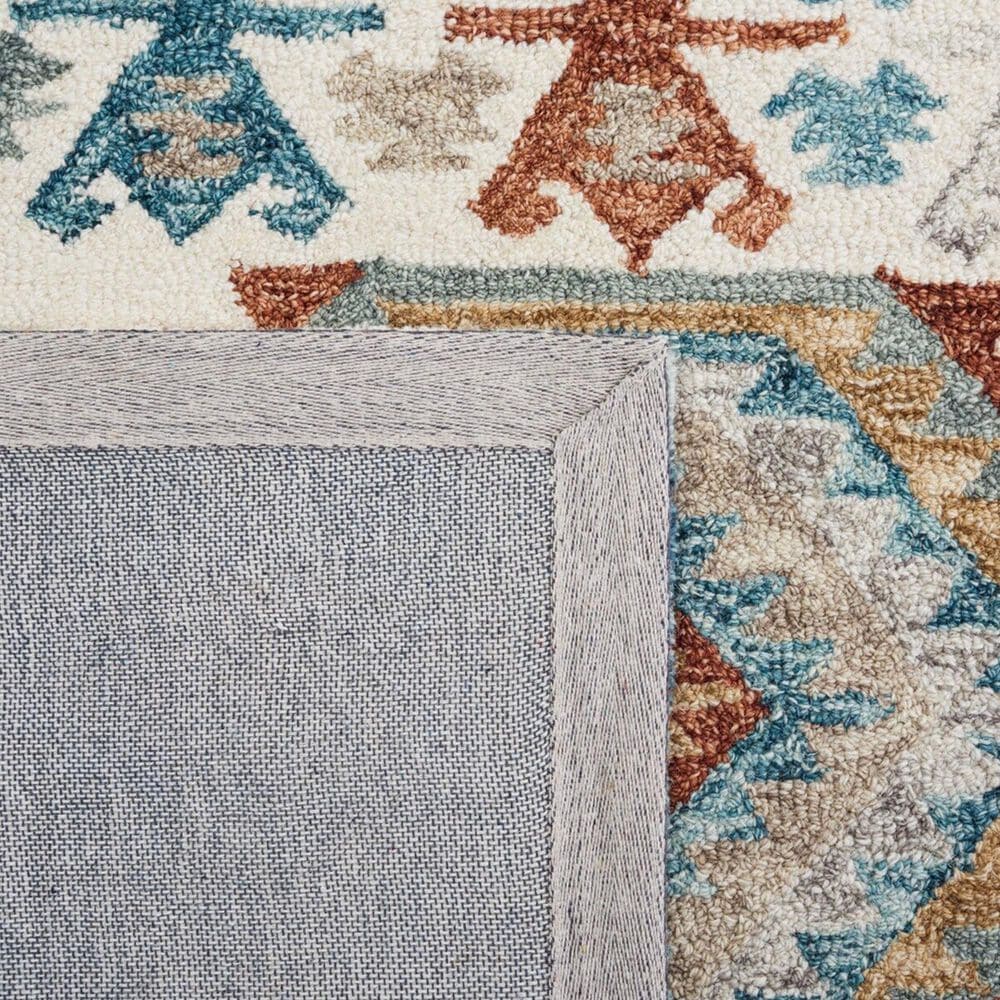 Safavieh Micro-Loop MLP475M 8&#39; x 10&#39; Ivory and Blue Area Rug, , large
