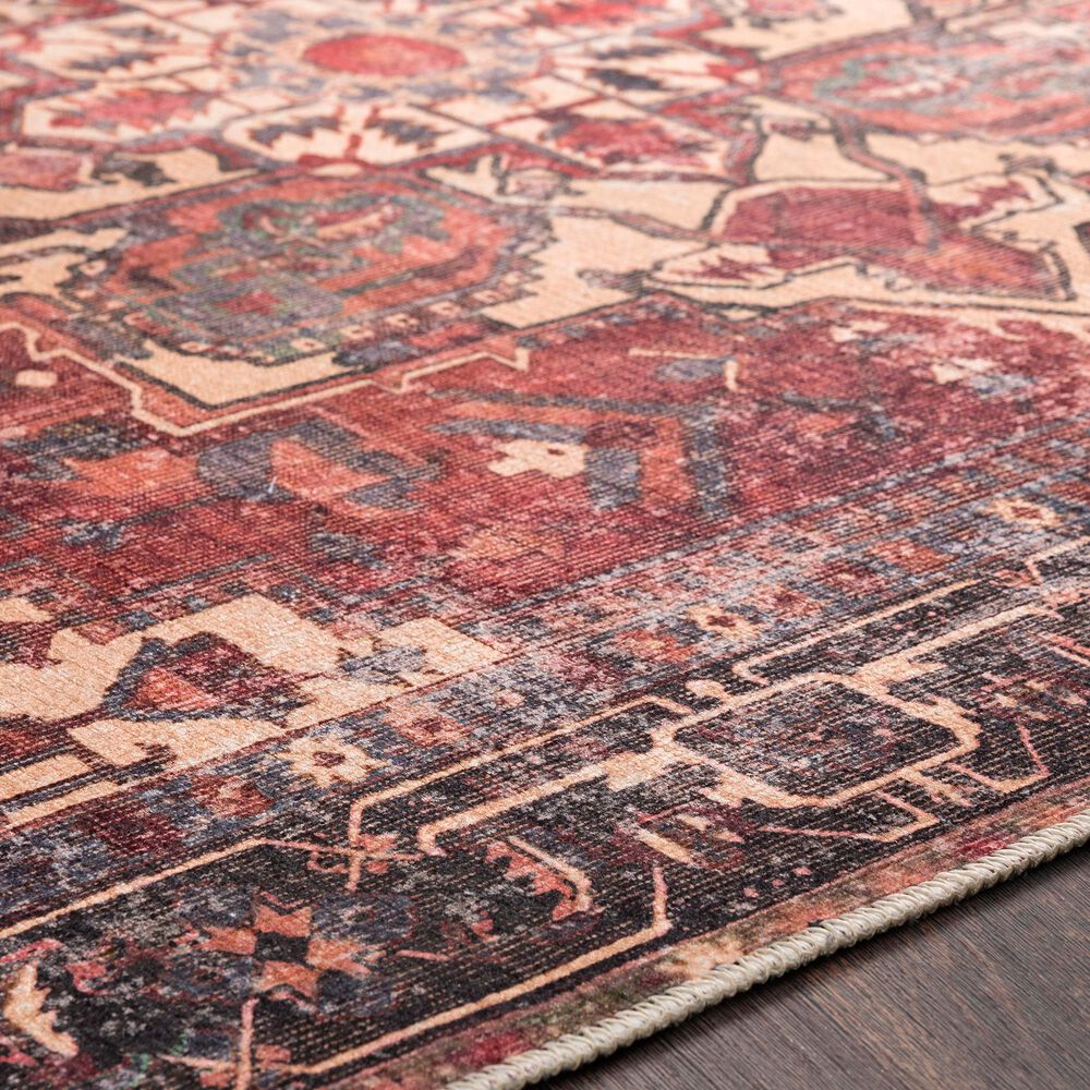 Surya Amelie AML-2308  2&#39;7&quot; x 7&#39;10&quot; Rust, Green, Butter, Denim, Purple, Rose and Clay Runner, , large