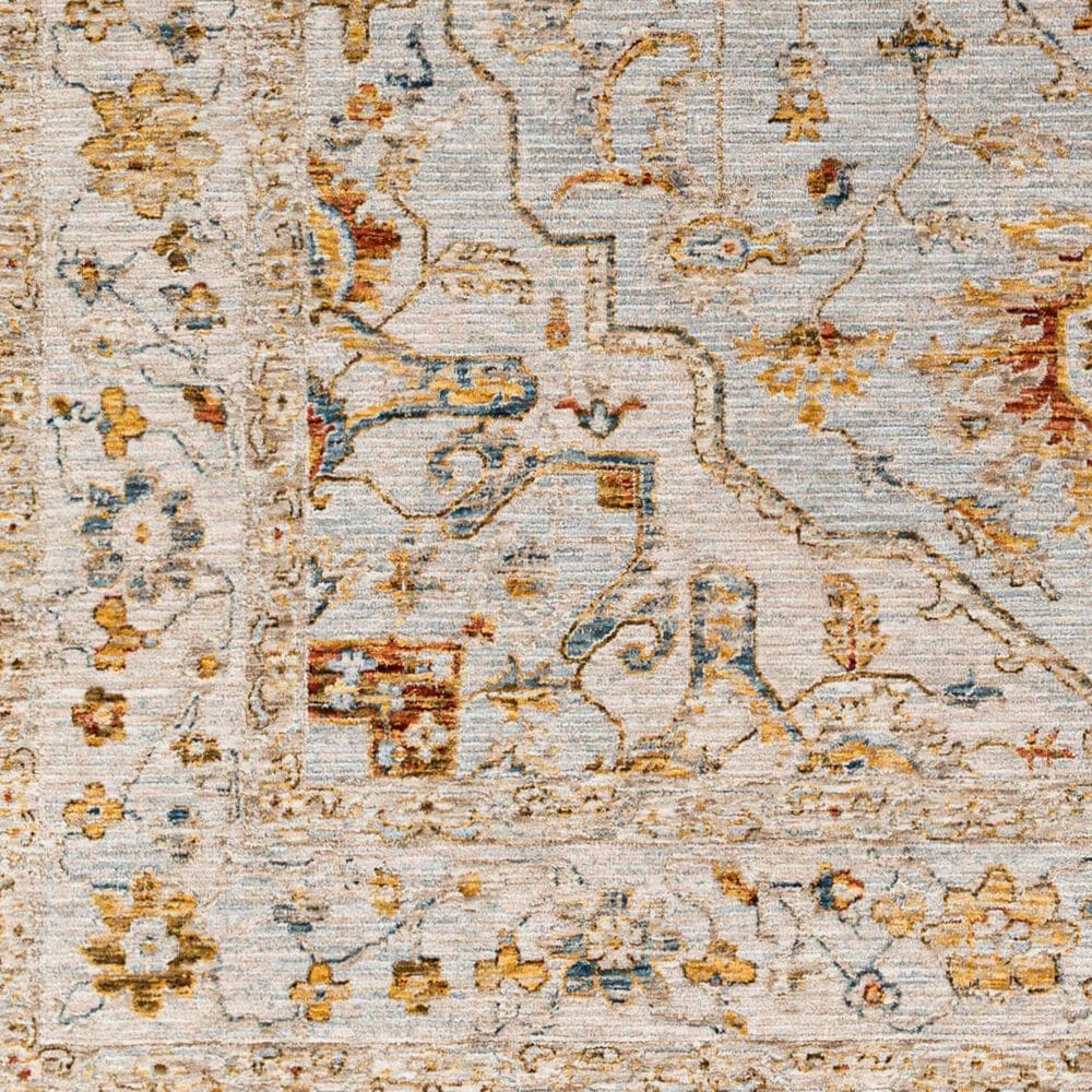Surya Reina Light Gray, Cream, Denim, Mustard, Rust, Olive and Light Brown 6&#39;7&quot; x 9&#39;6&quot; Area Rug, , large