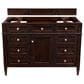 James Martin Vanities Brittany 48" Single Bathroom Vanity in Burnished Mahogany with 3 cm Eternal Jasmine Pearl Silestone Top, Rectangular Sink and FreePower Wireless Charger, , large